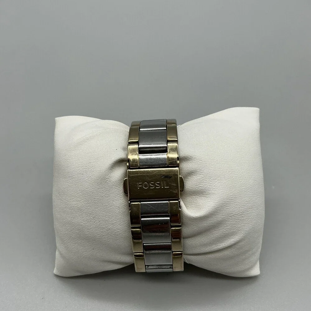 Fossil Blythe Womens Watch 38mm MOP Two Tone Crystal Date New Battery 5.75